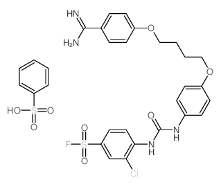 benzenesulfonic acid; 4-[[4-[4-(4-carbamimidoylphenoxy)butoxy]phenyl]carbamoylamino]-3-chloro-benzenesulfonyl fluoride picture