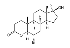 6α-Bromo-17β-hydroxy-17α-methyl-4-oxa-5α-androstan-3-one结构式
