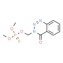 Thiophosphoric acid O,O-dimethyl O-[(3,4-dihydro-4-oxo-1,2,3-benzotriazin-3-yl)methyl] ester Structure