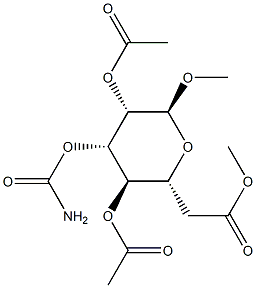 Methyl α-D-mannopyranoside 2,4,6-triacetate 3-carbamate structure