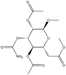 Methyl α-D-mannopyranoside 2,4,6-triacetate 3-carbamate Structure