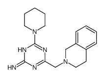 4-(3,4-dihydro-1H-isoquinolin-2-ylmethyl)-6-piperidin-1-yl-1,3,5-triazin-2-amine结构式