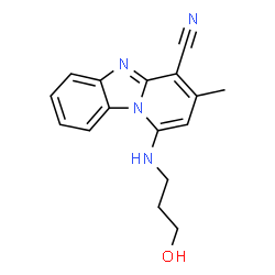 1-((3-hydroxypropyl)amino)-3-methylbenzo[4,5]imidazo[1,2-a]pyridine-4-carbonitrile结构式