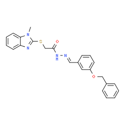 N'-{(E)-[3-(benzyloxy)phenyl]methylidene}-2-[(1-methyl-1H-benzimidazol-2-yl)sulfanyl]acetohydrazide结构式