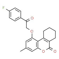 1-[2-(4-fluorophenyl)-2-oxoethoxy]-3-methyl-7,8,9,10-tetrahydrobenzo[c]chromen-6-one structure