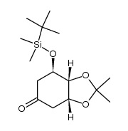 (3R,4R,5R)-3-[(tert-butyl-dimethylsilyl)oxy]-4,5-(isopropylidenedioxy)-1-cyclohexanone结构式