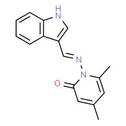 1-[(1H-indol-3-ylmethylene)amino]-4,6-dimethyl-2(1H)-pyridinone structure