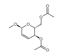 Methyl 4,6-di-O-acetyl-2,3-didehydro-2,3-dideoxy-α-D-erythro-pyranoside structure