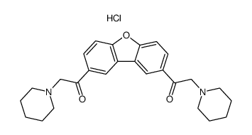 2-Piperidin-1-yl-1-[8-(2-piperidin-1-yl-acetyl)-dibenzofuran-2-yl]-ethanone; hydrochloride Structure