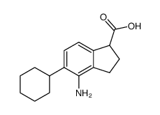 (+/-)4-Amino-5-cyclohexylindan-1-carbonsaeure结构式