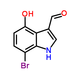 7-Bromo-4-hydroxy-1H-indole-3-carbaldehyde结构式