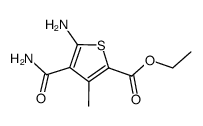 ethyl 5-amino-4-carbamoyl-3-methylthiophene-2-carboxylate结构式
