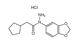 N-(benzo[d][1,3]dioxol-5-yl)-2-cyclopentylacetohydrazide hydrochloride结构式