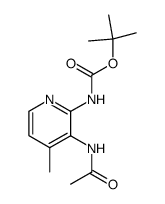 tert-butyl-N-(3-acetamido-4-methylpyridin-2-yl) carbamate结构式