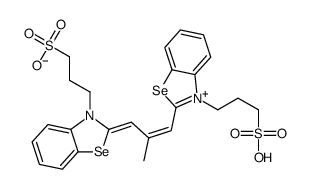 hydrogen 2-[2-methyl-3-[3-(3-sulphonatopropyl)-3H-benzoselenazol-2-ylidene]prop-1-enyl]-3-(3-sulphonatopropyl)benzoselenazolium structure