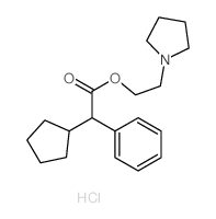 Benzeneaceticacid, a-cyclopentyl-, 2-(1-pyrrolidinyl)ethylester, hydrochloride (1:1)结构式