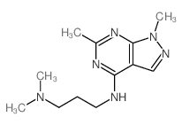 N-(3,9-dimethyl-2,4,8,9-tetrazabicyclo[4.3.0]nona-1,3,5,7-tetraen-5-yl)-N,N-dimethyl-propane-1,3-diamine Structure