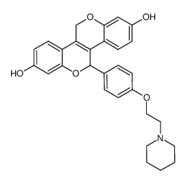 5-[4-(2-(piperidin-1-yl)ethoxy)phenyl]-5,11-dihydrochromeno[4,3-c]-chromene-2,8-diol结构式