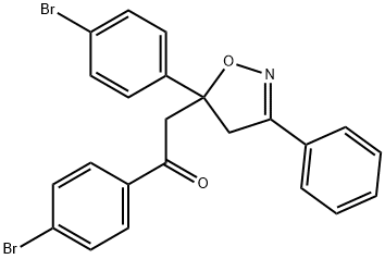 4'-Bromo-α-[5-(4-bromophenyl)-3-phenyl-2-isoxazolin-5-yl]acetophenone structure