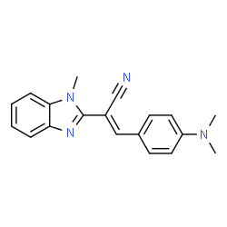 (E)-3-(4-(dimethylamino)phenyl)-2-(1-methyl-1H-benzo[d]imidazol-2-yl)acrylonitrile结构式