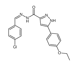 N-[(E)-(4-chlorophenyl)methylideneamino]-3-(4-ethoxyphenyl)-1H-pyrazole-5-carboxamide结构式