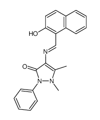 4-(2-hydroxynaphthalen-1-ylmethylideneamino)-1,5-dimethyl-2-phenyl-1,2-dihydro-3H-pyrazol-3-one结构式