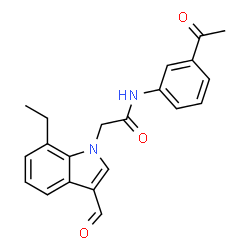 1H-Indole-1-acetamide,N-(3-acetylphenyl)-7-ethyl-3-formyl-(9CI) structure