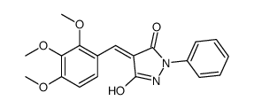 (4E)-1-phenyl-4-[(2,3,4-trimethoxyphenyl)methylidene]pyrazolidine-3,5-dione结构式