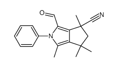 3-formyl-2-phenyl-2,4,5,6-tetrahydro-1,4,6,6-tetramethylcyclopentapyrrole-4-carbonitrile Structure