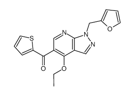 [4-ethoxy-1-(2-furanylmethyl)-1H-pyrazolo[3,4-b]pyridin-5-yl]-2-thienylmethanone Structure