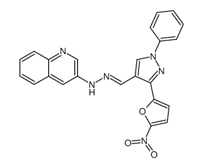 3-(5-nitro-furan-2-yl)-1-phenyl-1H-pyrazole-4-carbaldehyde quinolin-3-yl-hydrazone Structure