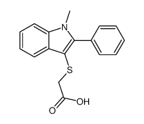 2-(1-methyl-2-phenylindol-3-yl)sulfanylacetic acid结构式