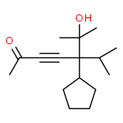 5-Cyclopentyl-6-hydroxy-6-methyl-5-isopropyl-3-heptyn-2-one structure