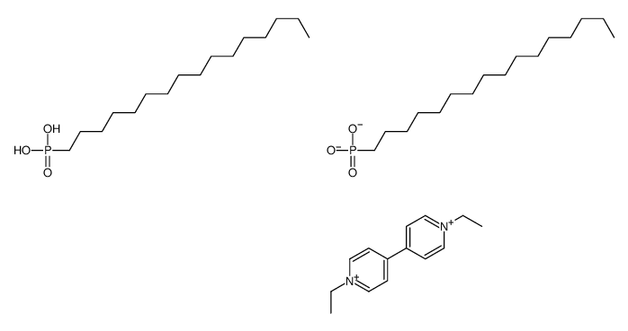 1-ethyl-4-(1-ethylpyridin-1-ium-4-yl)pyridin-1-ium,hexadecyl-dioxido-oxo-λ5-phosphane,hexadecylphosphonic acid Structure