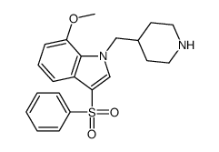 3-(benzenesulfonyl)-7-methoxy-1-(piperidin-4-ylmethyl)indole结构式