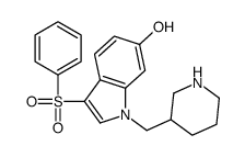 3-(benzenesulfonyl)-1-(piperidin-3-ylmethyl)indol-6-ol结构式