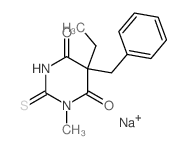 5-benzyl-5-ethyl-1-methyl-2-sulfanylidene-1,3-diazinane-4,6-dione结构式