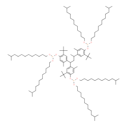 (1-methylpropan-1-yl-3-ylidene)tris[2-tert-butyl-5-methyl-p-phenylene]tris[di(isotridecyl)phosphine]结构式