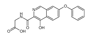 2-[(4-hydroxy-7-phenoxyisoquinoline-3-carbonyl)amino]acetic acid结构式