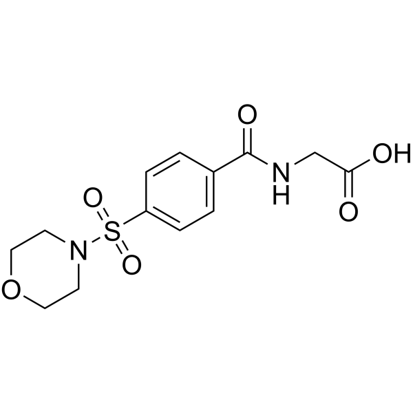 N-[4-(Morpholin-4-ylsulfonyl)benzoyl]glycine结构式