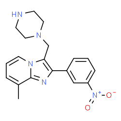 8-METHYL-2-(3-NITROPHENYL)-3-PIPERAZIN-1-YLMETHYL-IMIDAZO[1,2-A]PYRIDINE structure