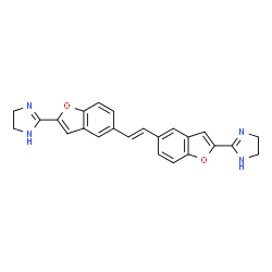 2-[5-[(E)-2-[2-(4,5-dihydro-1H-imidazol-2-yl)benzofuran-5-yl]ethenyl]b enzofuran-2-yl]-4,5-dihydro-1H-imidazole structure