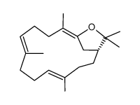 (R,4E,8E,12E)-4,8,12,15,15-pentamethyl-14-oxabicyclo[11.2.1]hexadeca-4,8,12-triene结构式