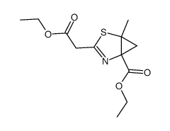ethyl 5-ethoxycarbonyl-1-methyl-2-thia-4-azabicyclo<3.1.0>hex-3-en-3-ylacetate Structure