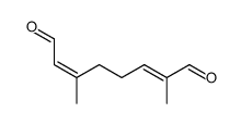 (2Z,6E)-3,7-dimethyl-2,6-octadiene-1,8-dial Structure