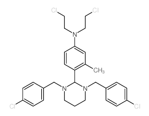 Benzenamine,4-[1,3-bis[(4-chlorophenyl)methyl]hexahydro-2-pyrimidinyl]-N,N-bis(2-chloroethyl)-3-methyl- structure