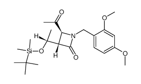 [3S-[3α(S*),4β]]-1-(2,4-dimethoxybenzyl)-3-(1-t-butyldimethylsilyloxyethyl)-4-acetyl-2-azetidinone结构式