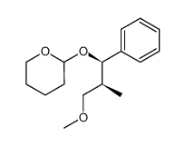 2-((1R,2S)-3-methoxy-2-methyl-1-phenylpropoxy)tetrahydro-2H-pyran结构式