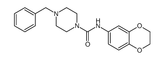 1-Piperazinecarboxamide, N-(2,3-dihydro-1,4-benzodioxin-6-yl)-4-(phenylmethyl) Structure