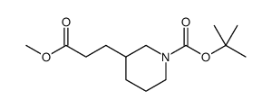 3-Piperidinepropanoic acid, 1-[(1,1-dimethylethoxy)carbonyl]-, methyl ester Structure